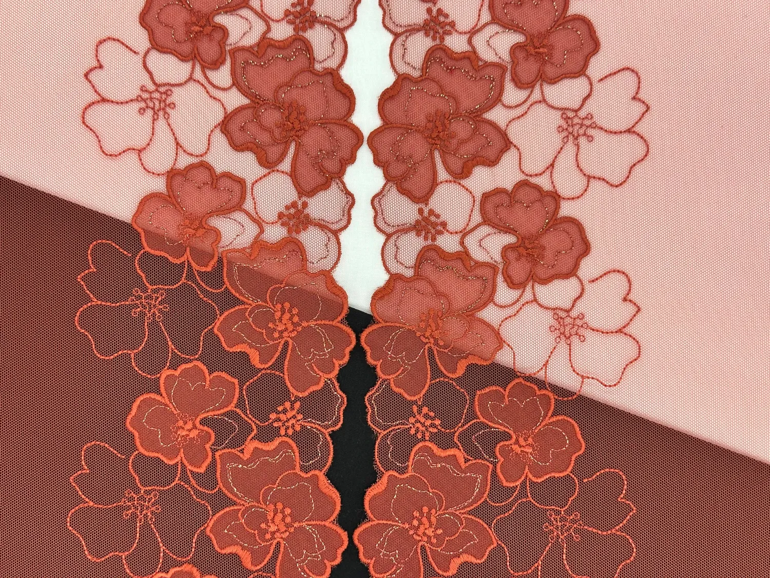 Lace Embroidery on mesh