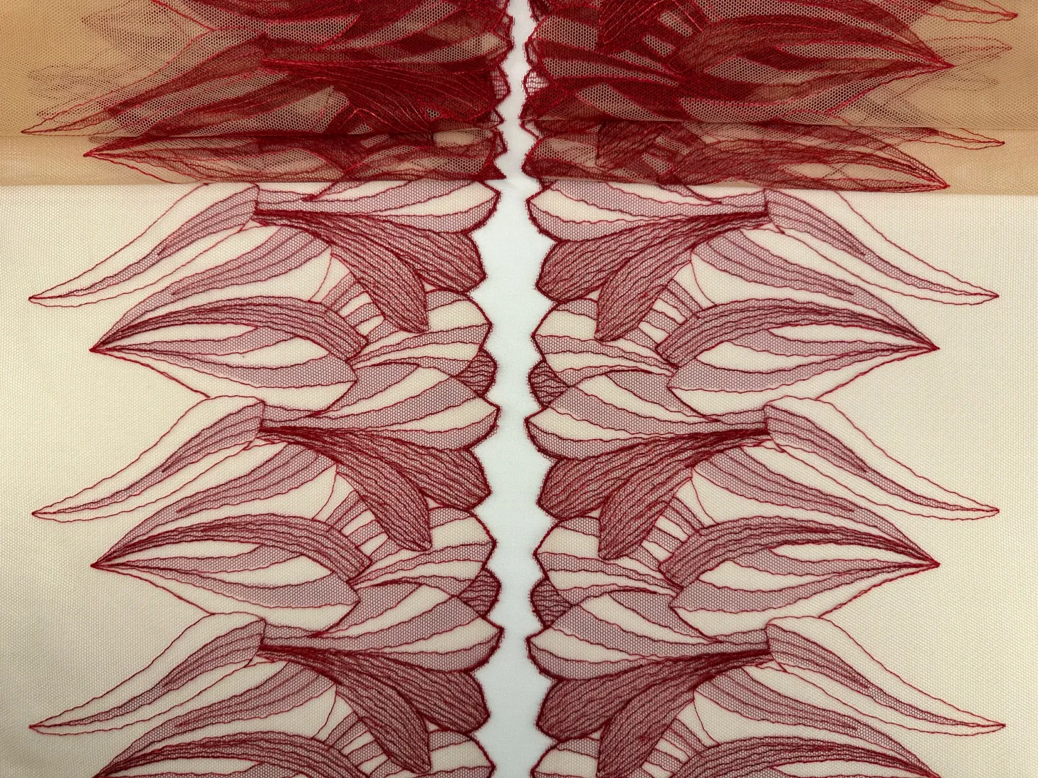 Lace Embroidery on mesh