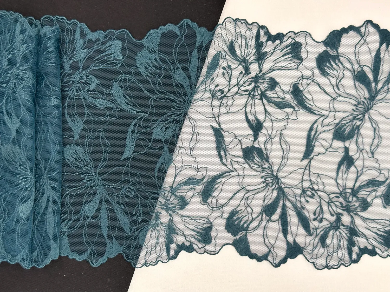 Lace Embroidery on mesh