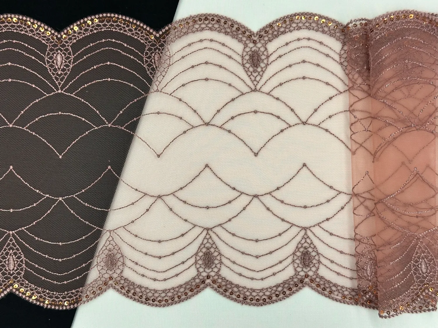 Lace Embroidery on mesh