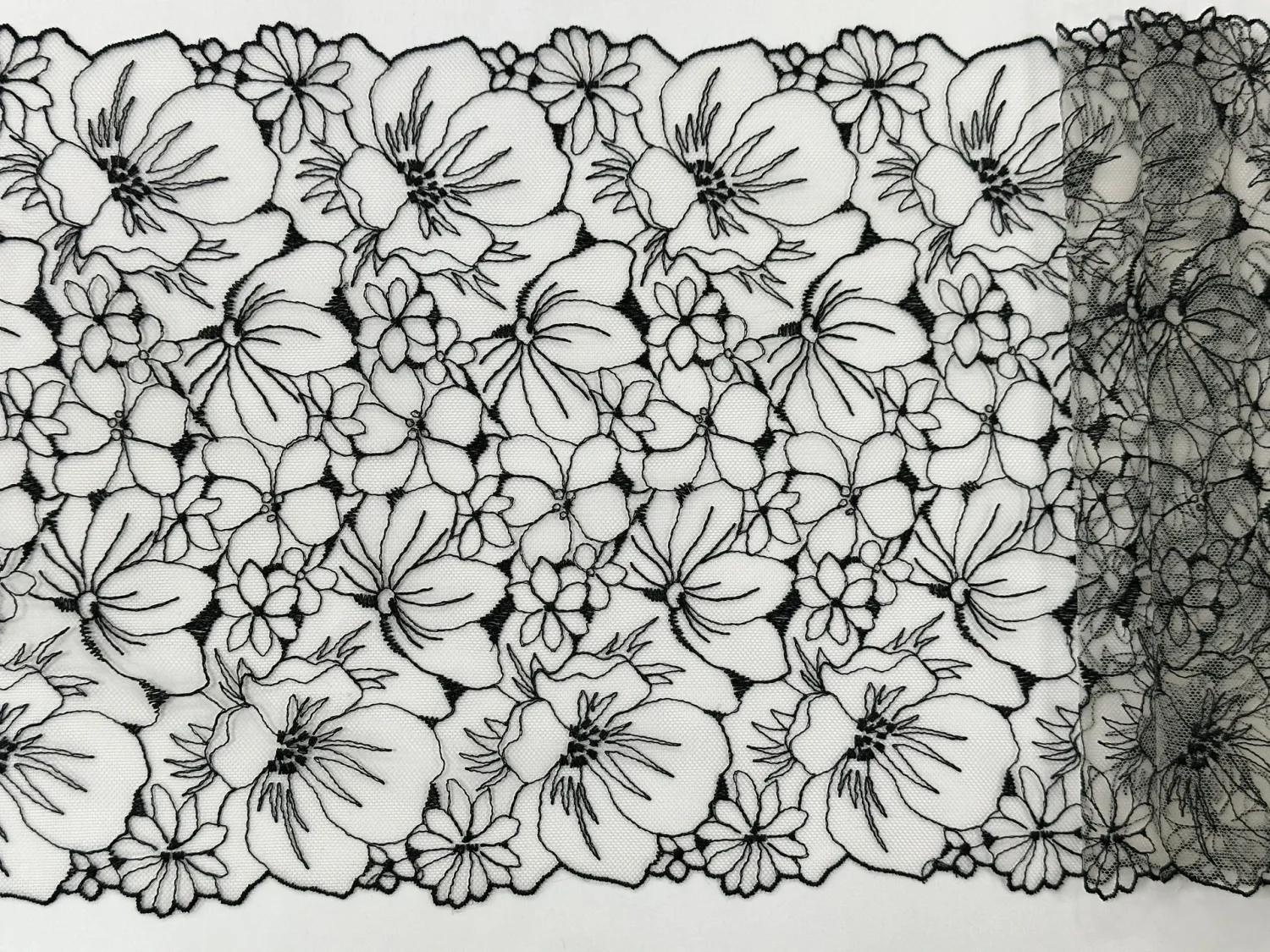 Lace Embroidery on mesh
