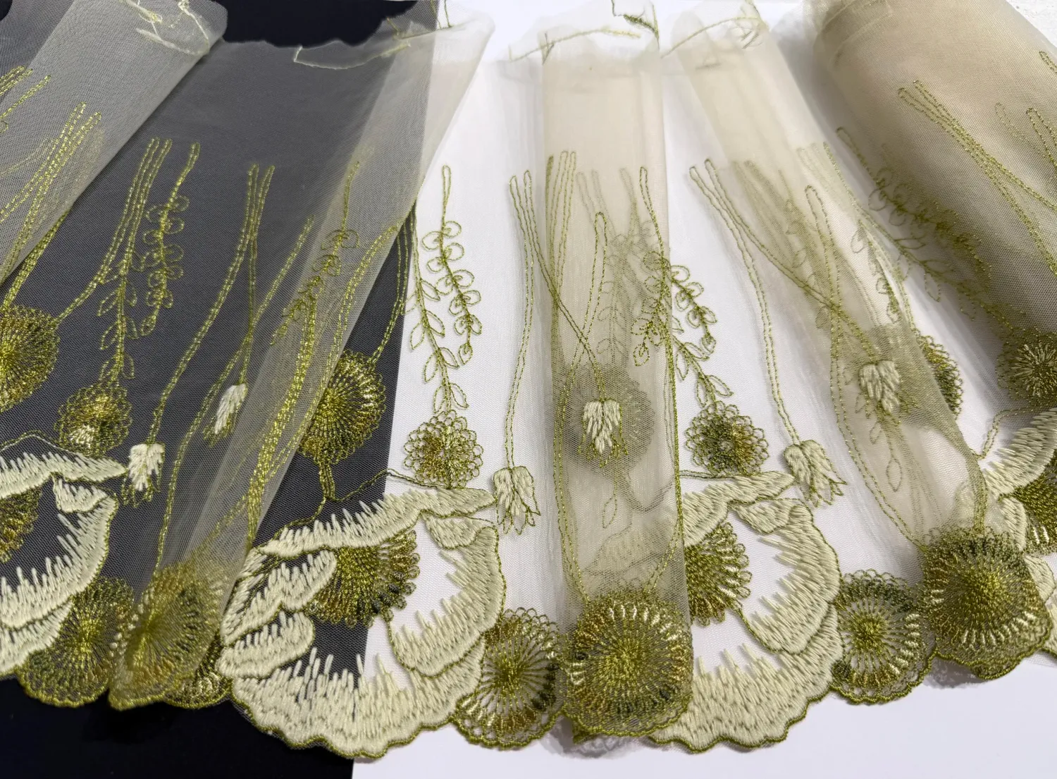 Lace Embroidery on mesh