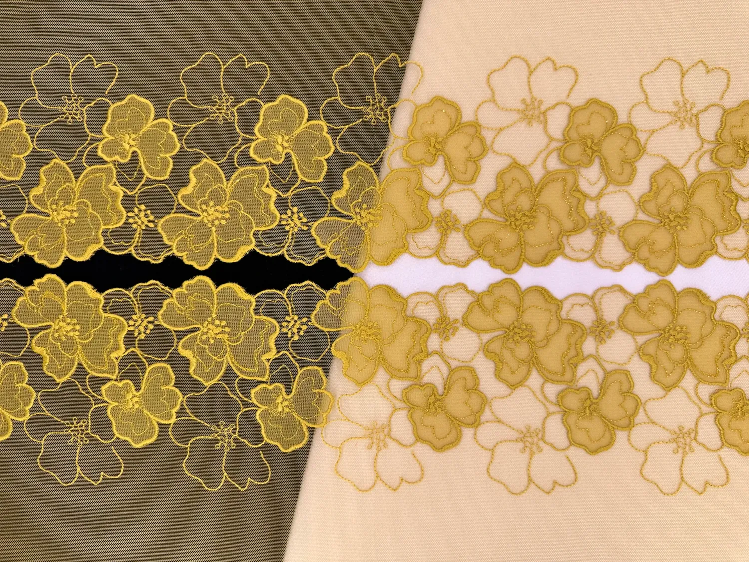 Lace Embroidery on mesh