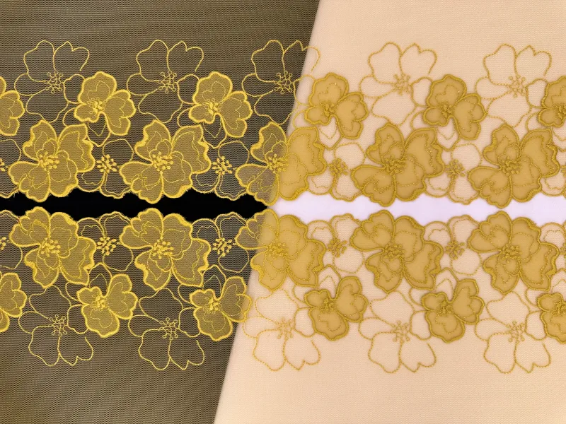 Lace Embroidery on mesh