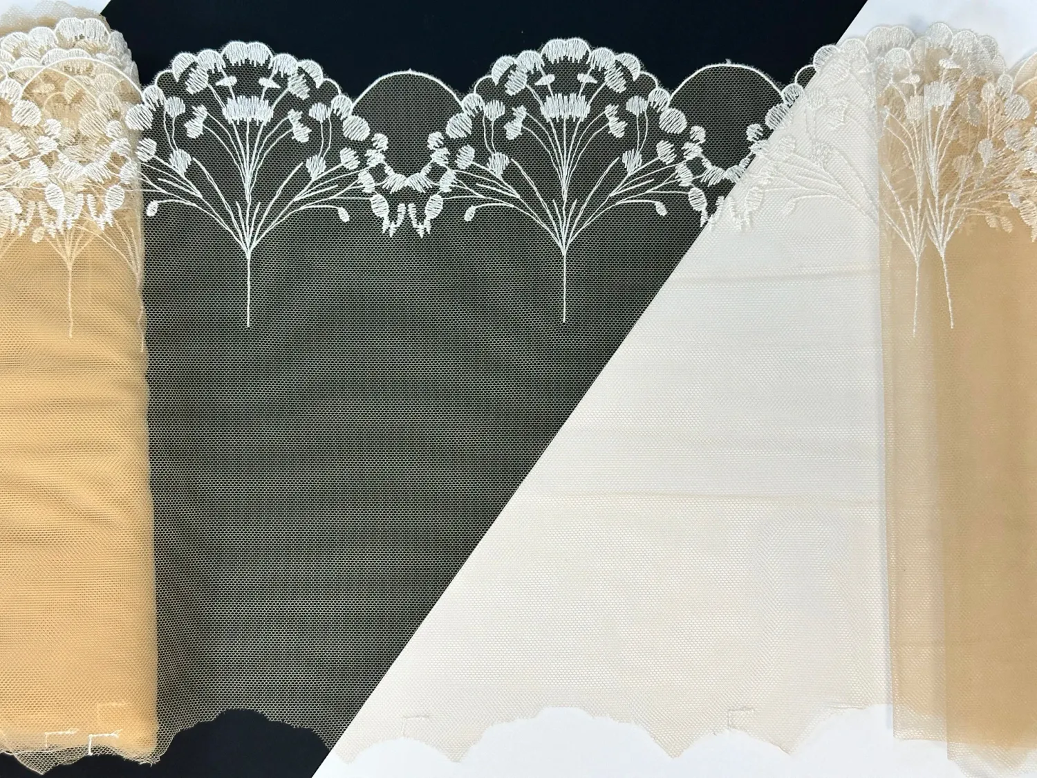 Lace Embroidery on mesh