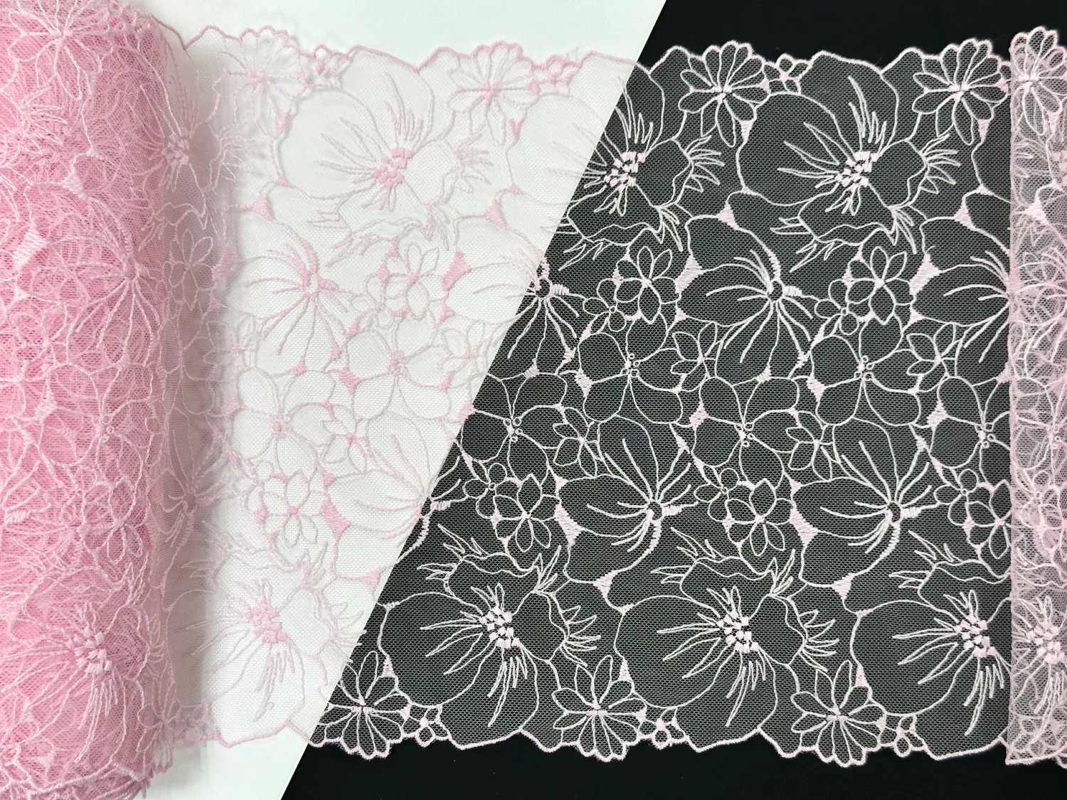 Lace Embroidery on mesh