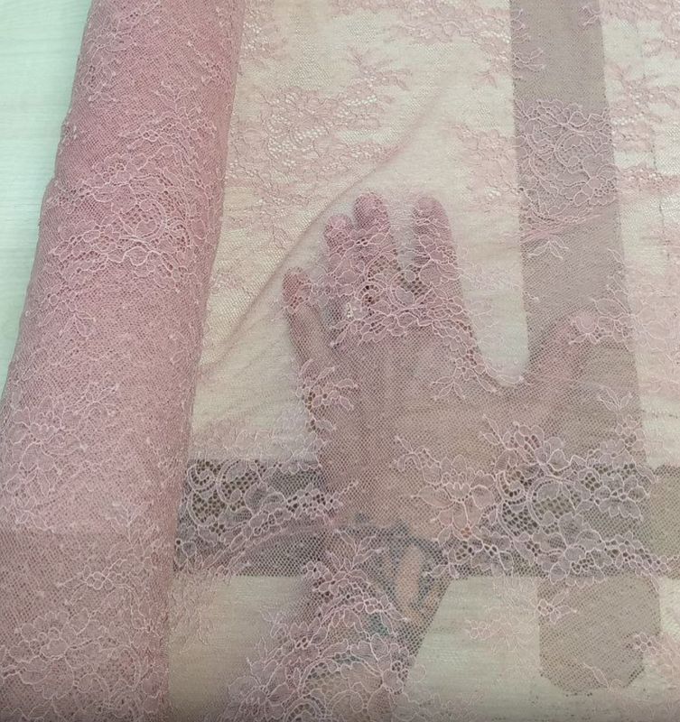 Powder Elastic lace fabric