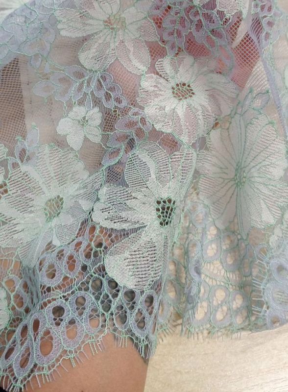 Ireland Blue Non Elastic lace fabric