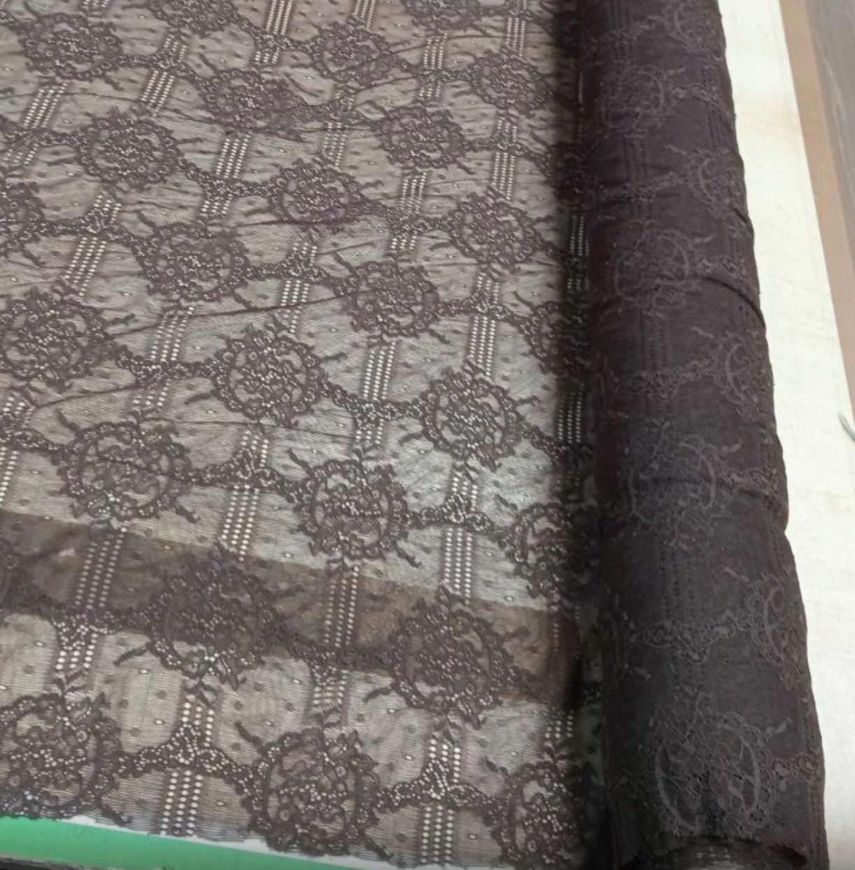 Chocolate Elastic lace fabric