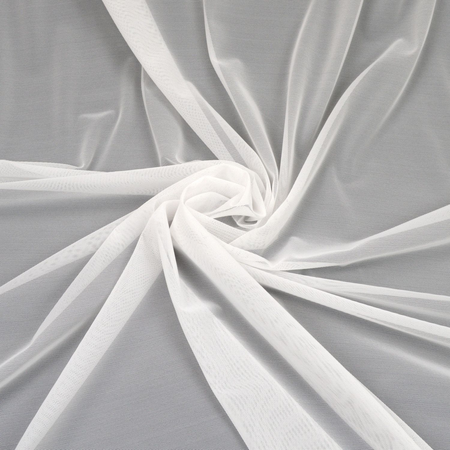 White mesh 4-Way Stretch Tulle Fabric