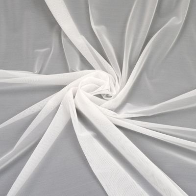 Tela de tul de malla elástica blanca, 150cm (59.1") de ancho