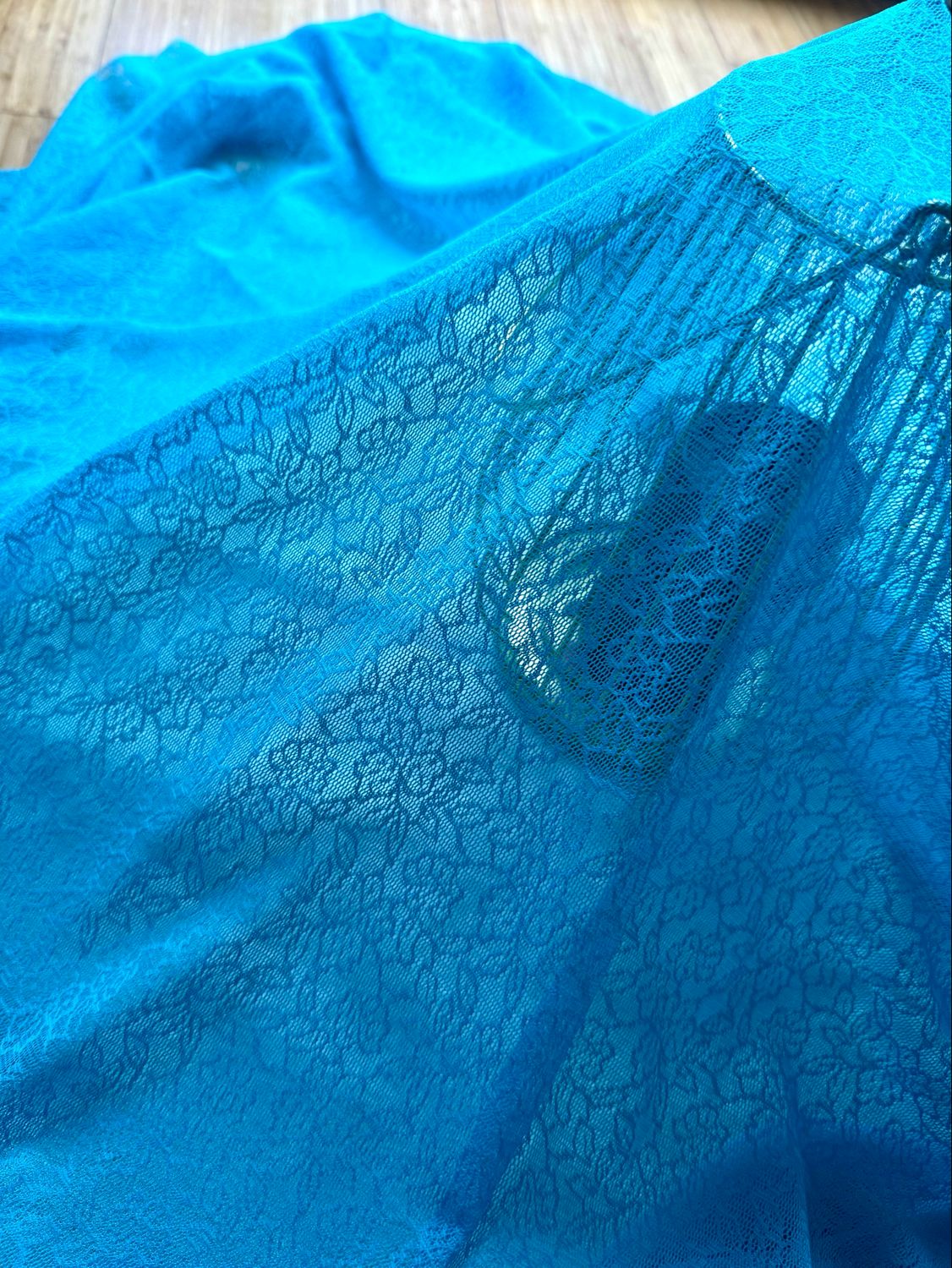 Turquoise 4-Way Stretch Lace Fabric