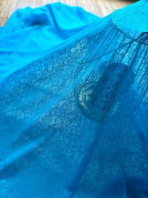 Tissu dentelle stretch turquoise, largeur 135cm (53.1")