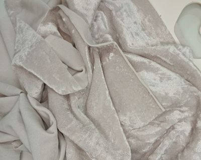 Grey stretch micro-velvet fabric