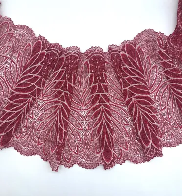 rumba stretch lace with floral pattern and scalloped edges