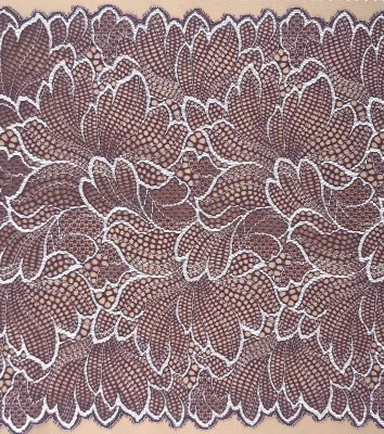 crocus stretch lace with floral pattern and scalloped edges