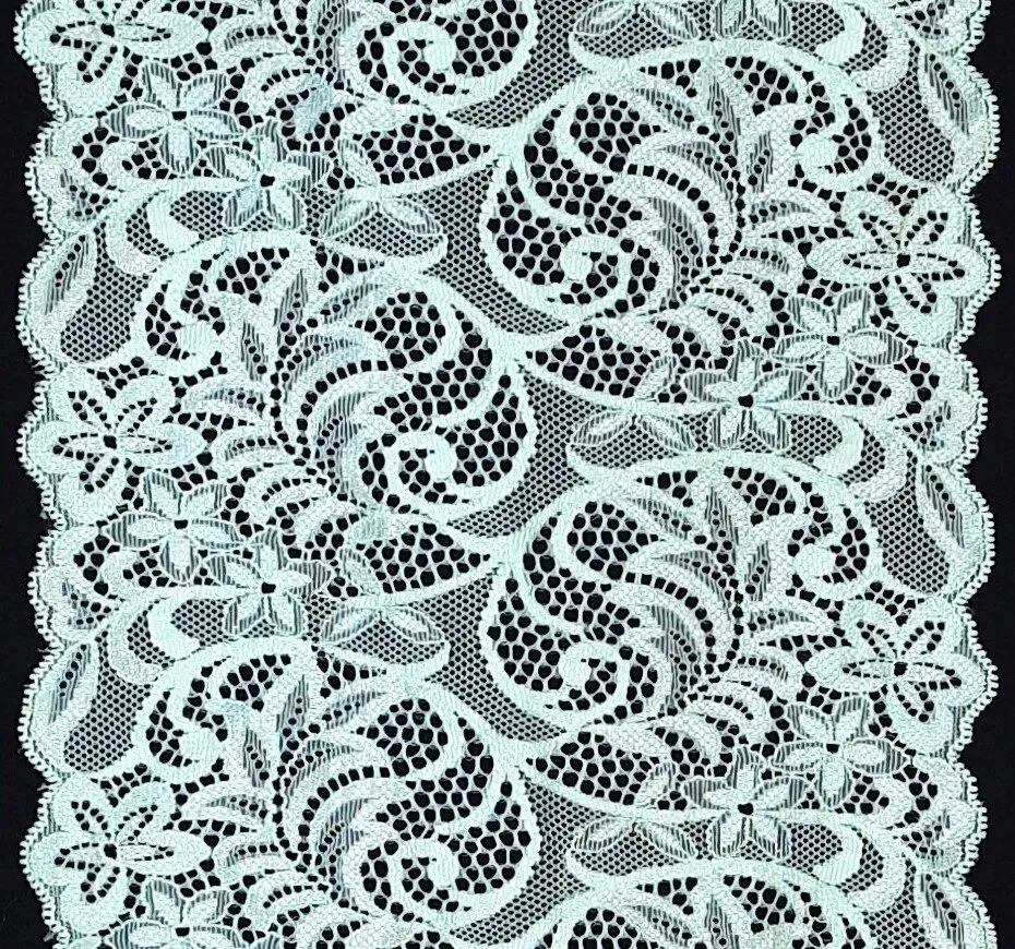 Mint elastic lace arranged for bra and lingerie sewing