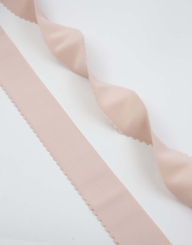 Scalloped Decorative Elastic Lauma Silver Peony (168) 50 mm
