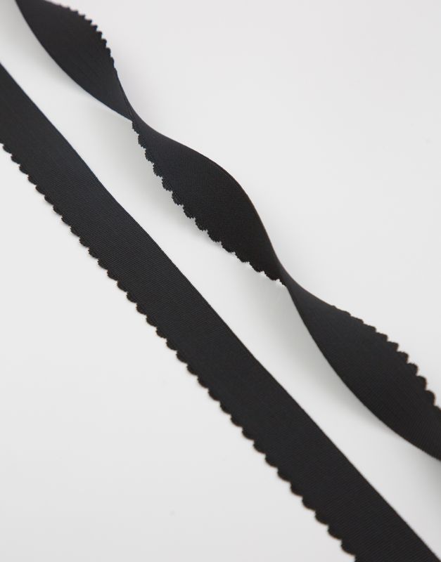 Scalloped Decorative Elastic Lauma Black (170) 25 mm