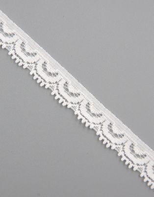 Narrow Elastic Lace White, 1,2 cm