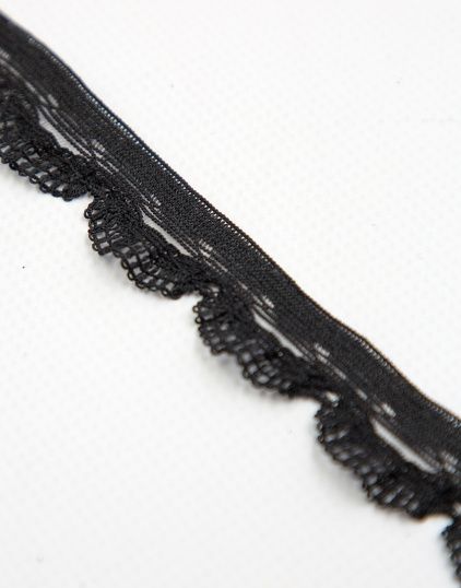Narrow Elastic Lace Black, 1,9 cm