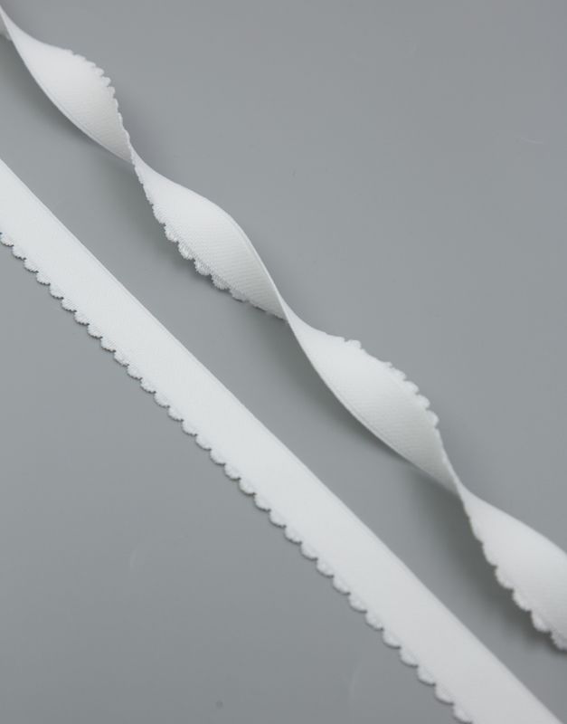 Scalloped Decorative Elastic Lauma White (001) 20 mm