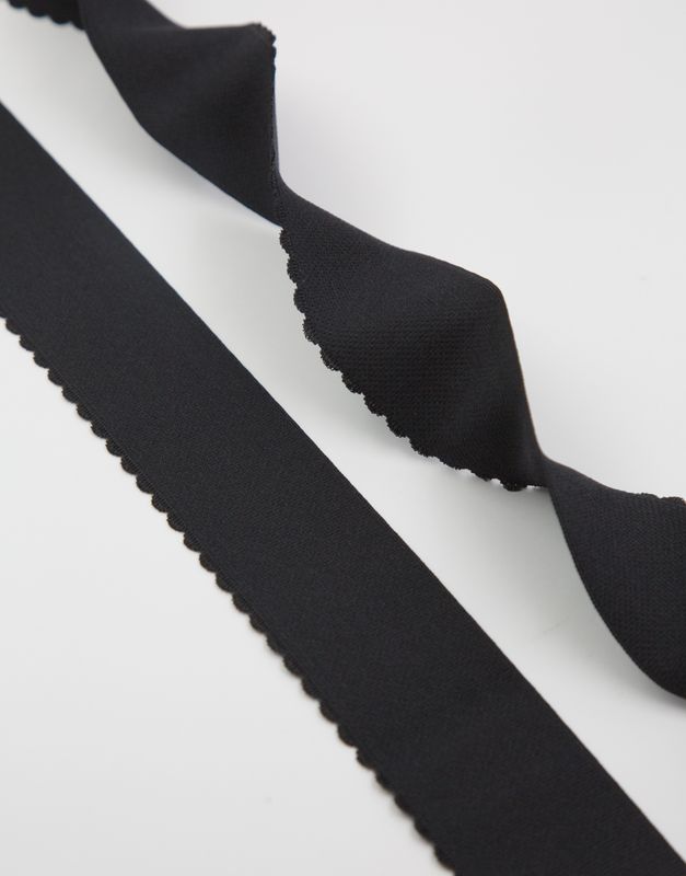 Scalloped Decorative Elastic Lauma Black (170) 50 mm