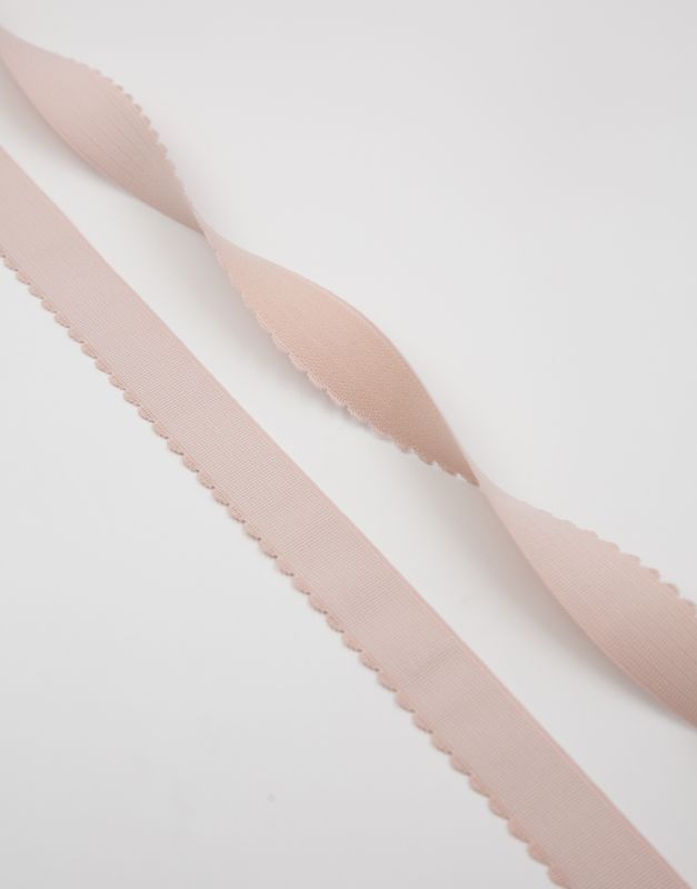 Scalloped Decorative Elastic Lauma Silver Peony (168) 25 mm