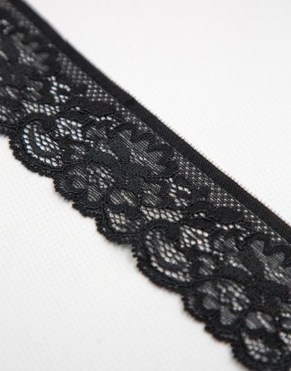 Narrow Elastic Lace Black, 5 cm