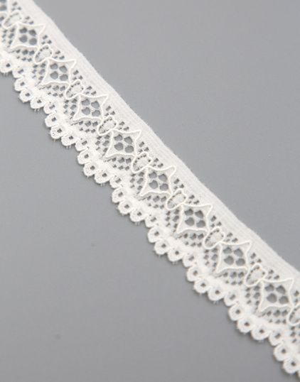 Narrow Elastic Lace Milk, 2,1 cm