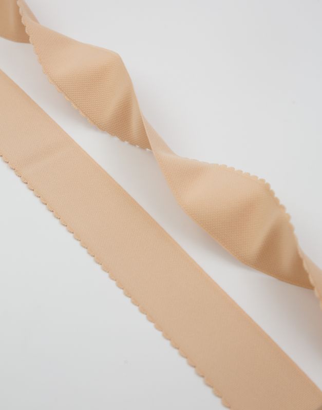 Scalloped Decorative Elastic Lauma Beige (126) 50 mm