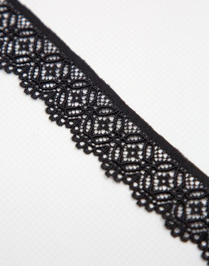 Narrow Elastic Lace Black, 2,7 cm