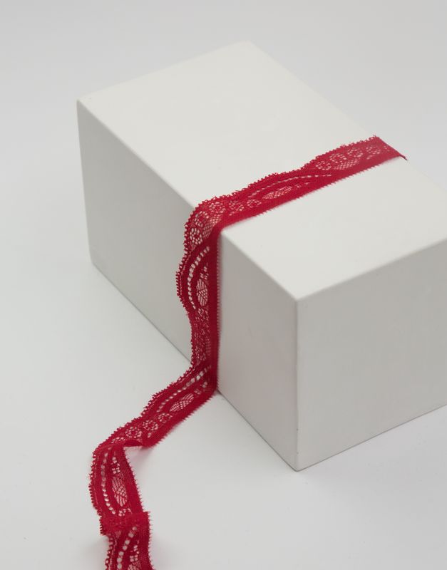 Narrow Elastic Lace Dark Red, 2 cm