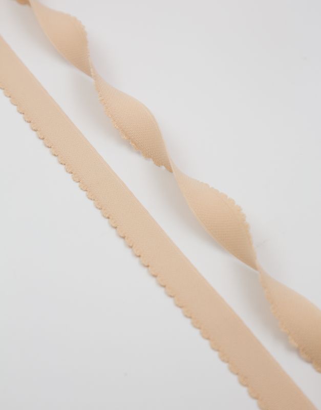 Scalloped Decorative Elastic Lauma Beige (126) 20 mm