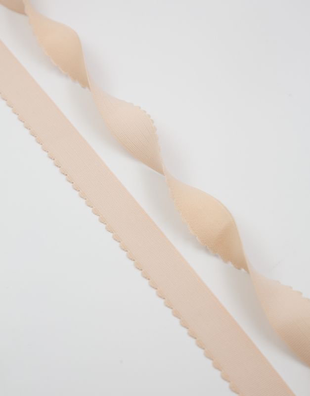 Scalloped Decorative Elastic Lauma Beige (126) 25 mm