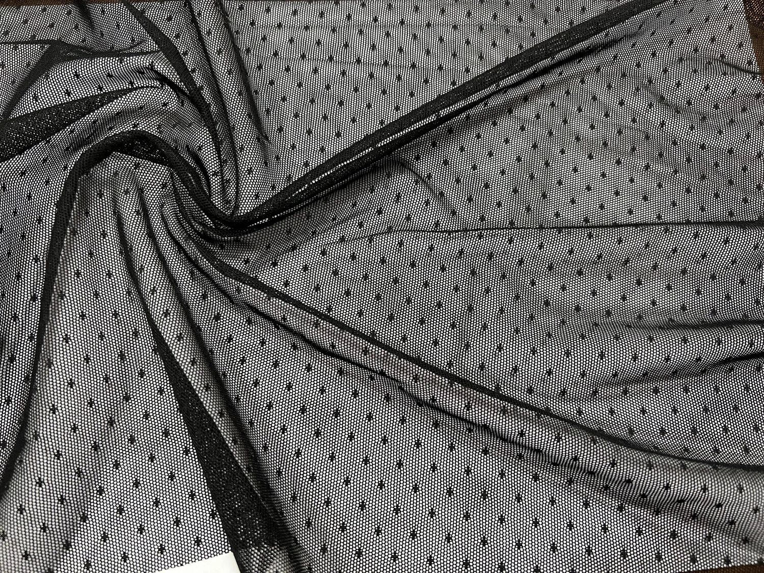 Elastic dot mesh 2mm black 1meter