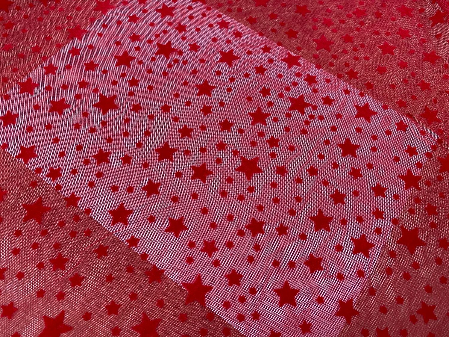Flock elastic mesh stars flock red