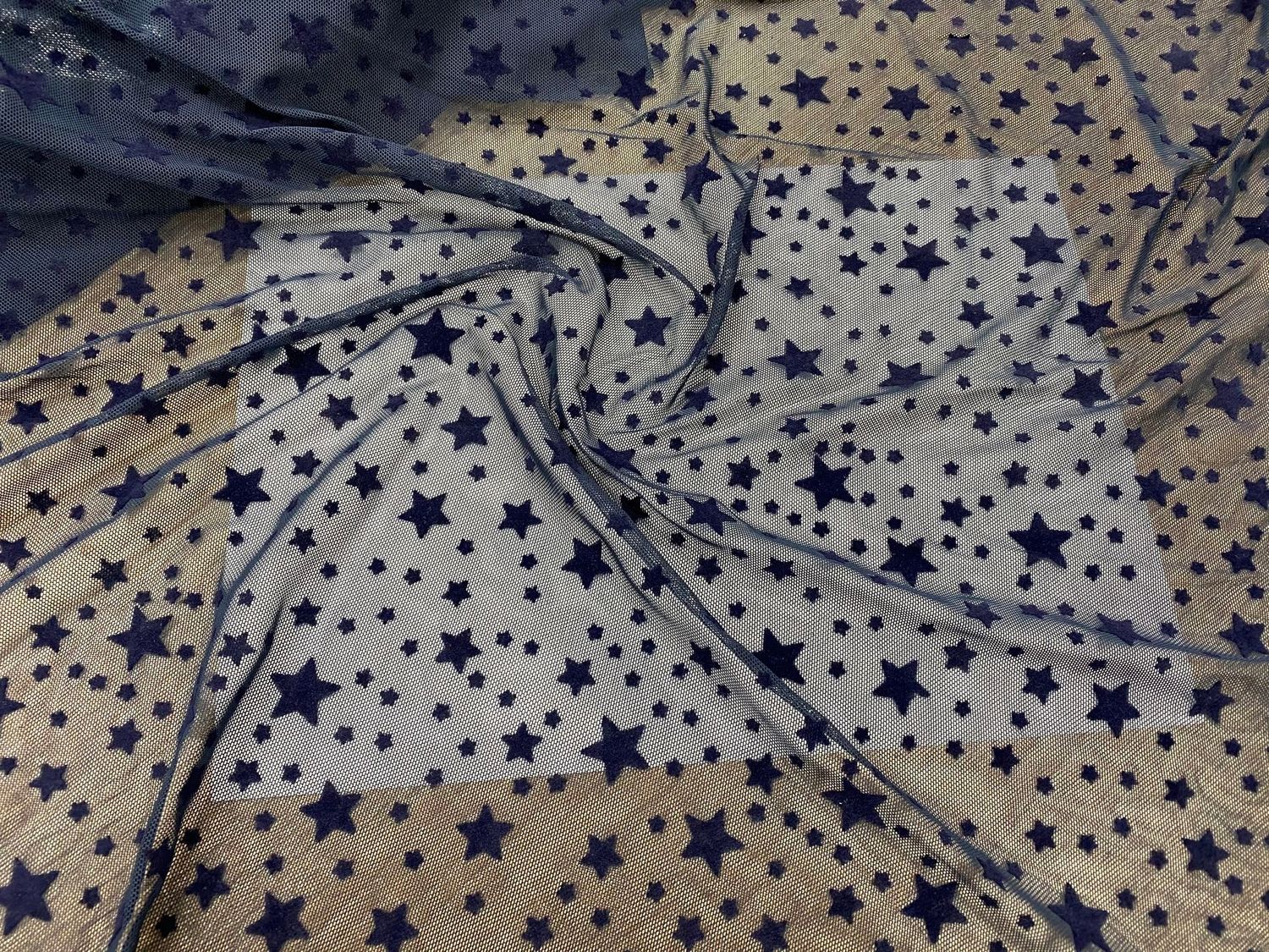 Flock elastic mesh stars flock dark.blue