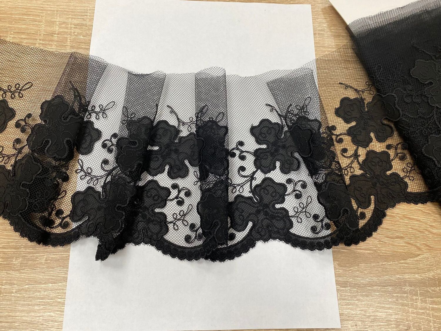 Embroidered mesh lace OS-9003/16cm black