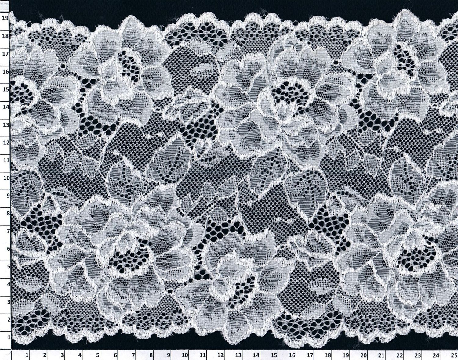 Elastic lace white 19cm