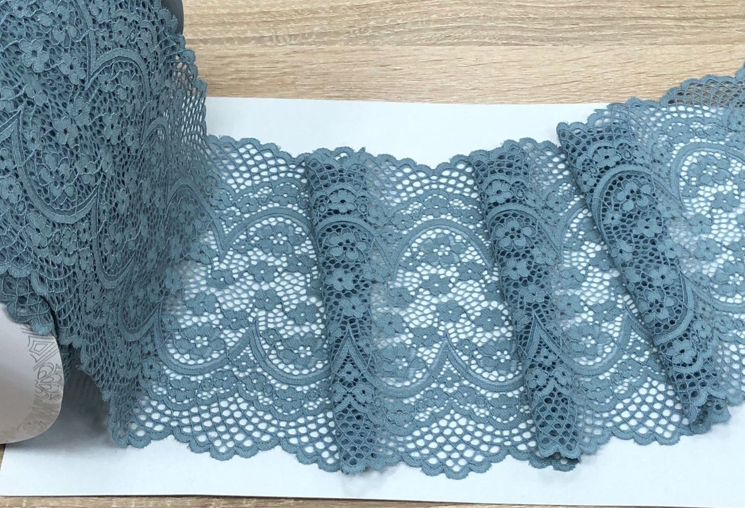 Elastic lace TR-1338 blue stone