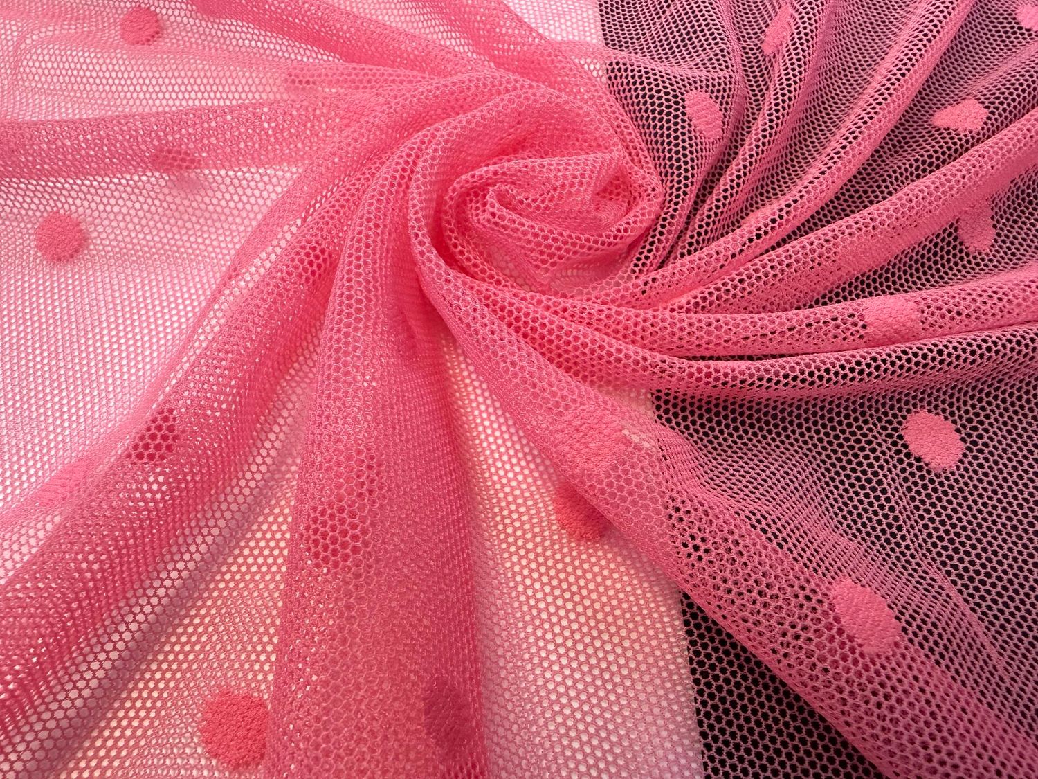 Elastic polka dot mesh XU-181548 confetti 8mm