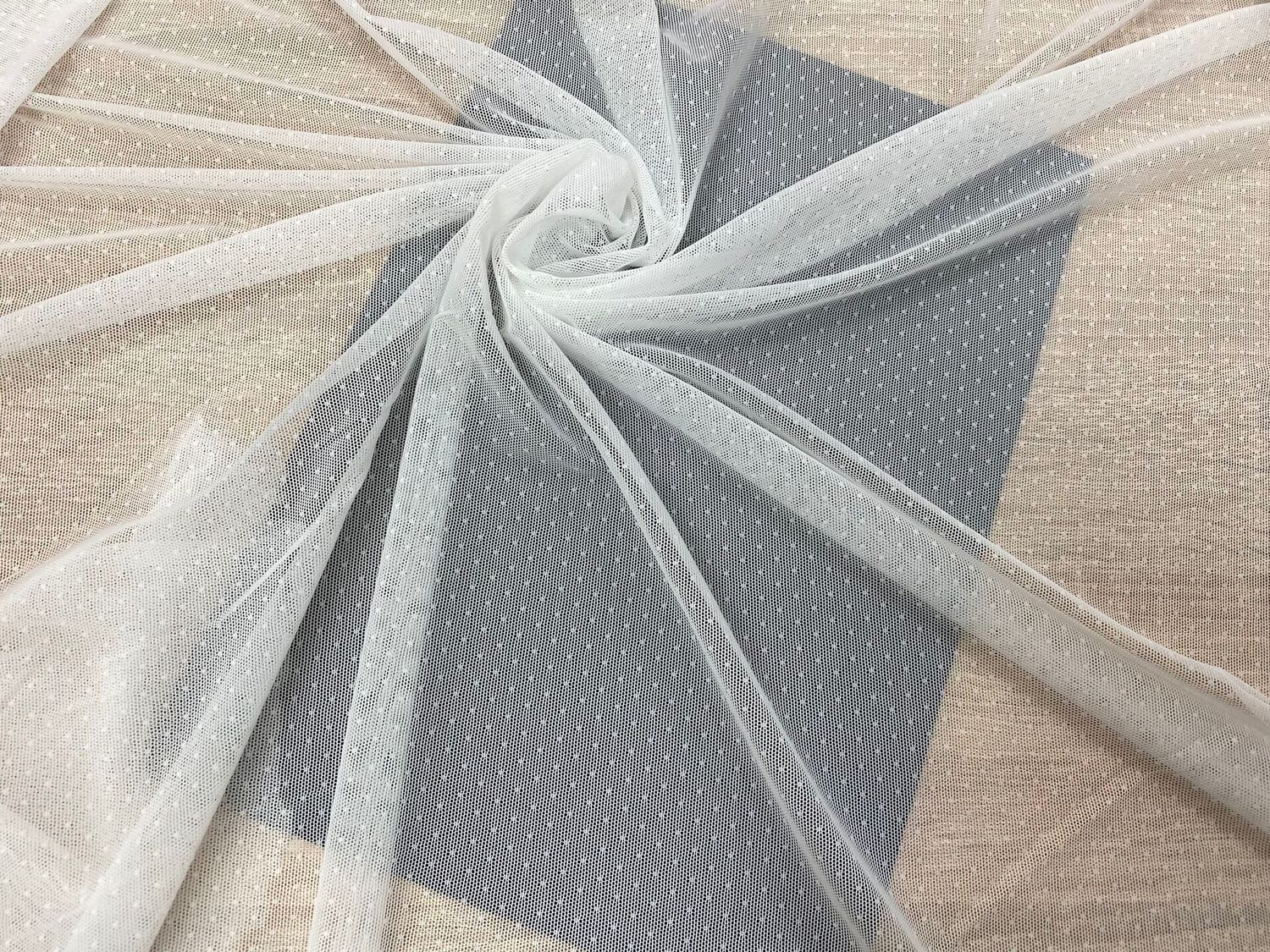 Elastic dot mesh XU-341089 ecru 1,5mm