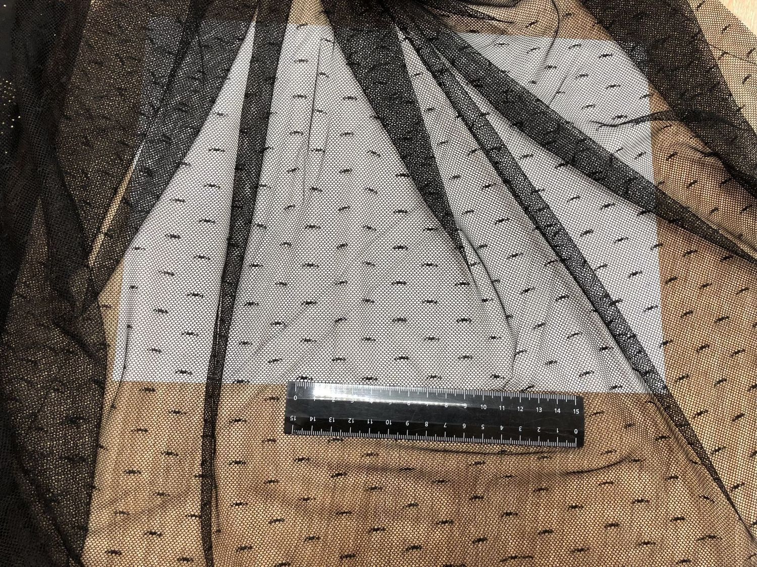 Elastic striped mesh "stripes" black 1 meter