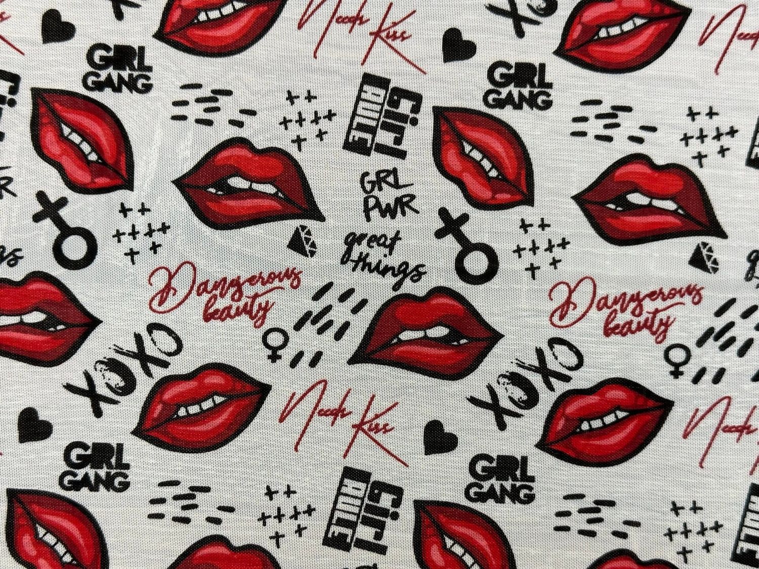 Printed elastic mesh XU-01030 lips