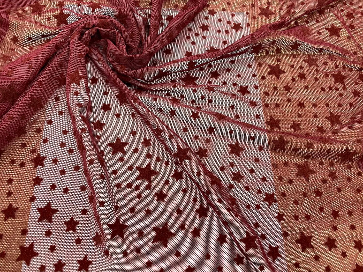 Flock elastic mesh stars flock bordeaux 1 meter