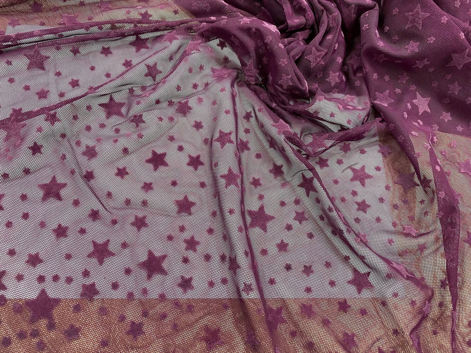 Flock elastic mesh stars flock plum 1 meter