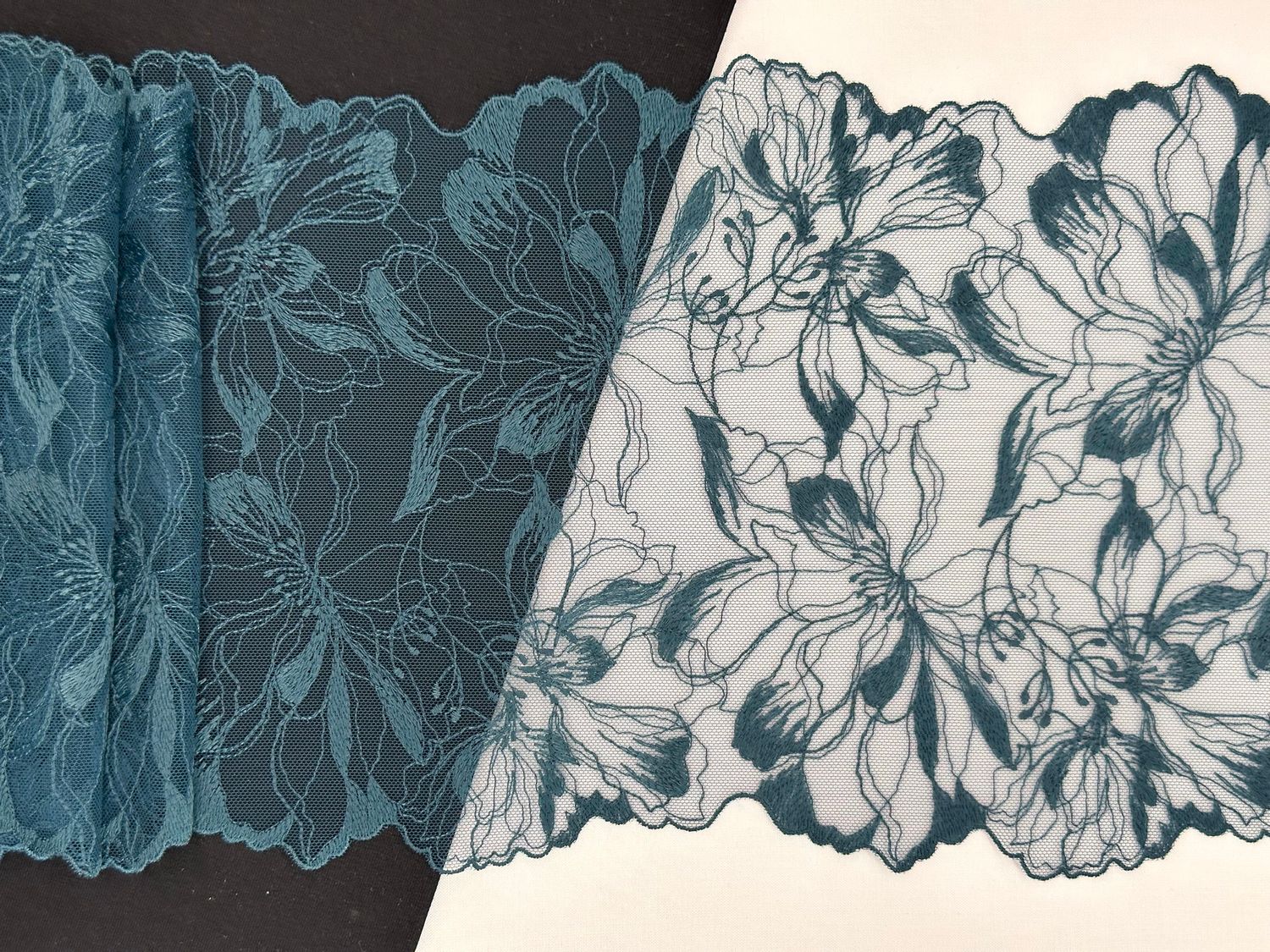 Embroidered mesh lace MA-540 sea green