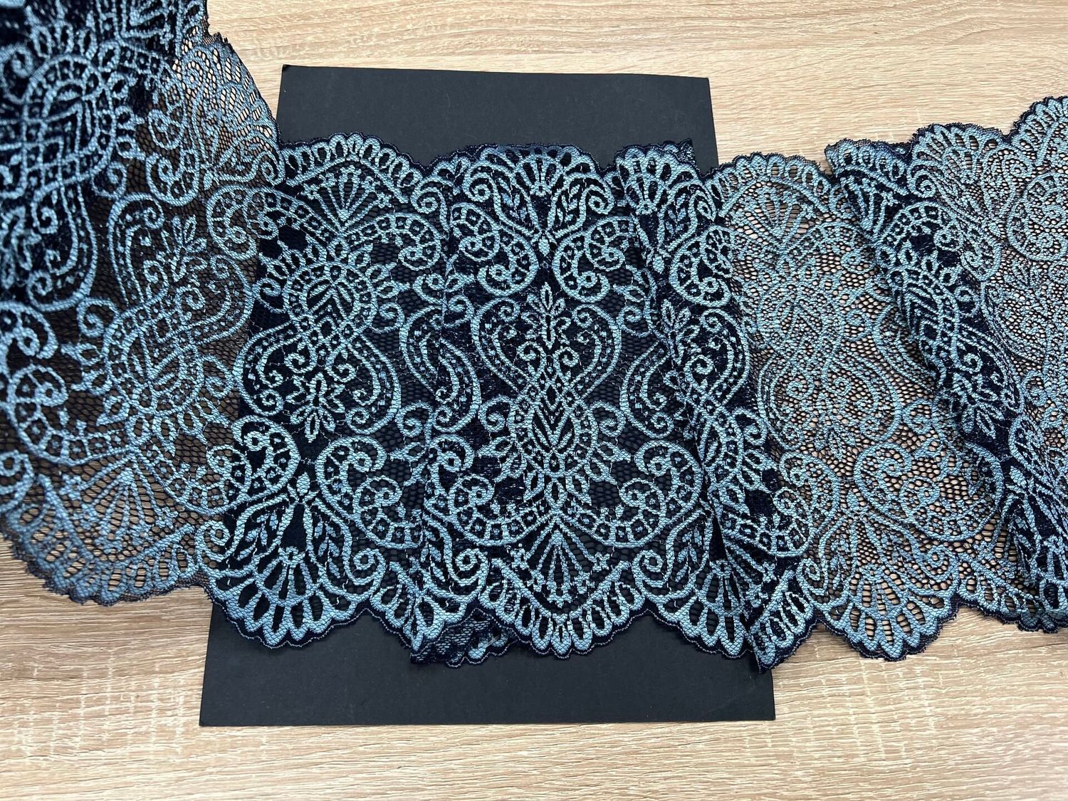 Elastic lace dark.blue/sky blue 23cm