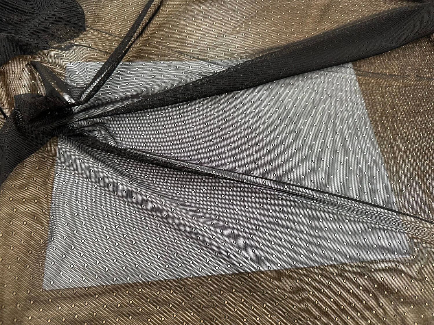 Elastic perforated mesh "perforated" black 1meter